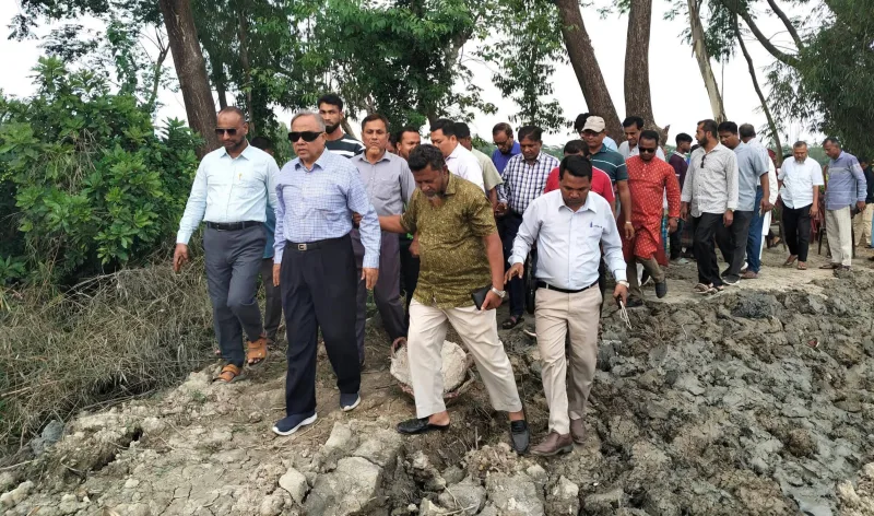 বাংলাখালী খালের কাজে অনিয়মঃ পরিদর্শনে গিয়ে ক্ষুব্ধ এমপি সরওয়ার জামাল নিজাম
